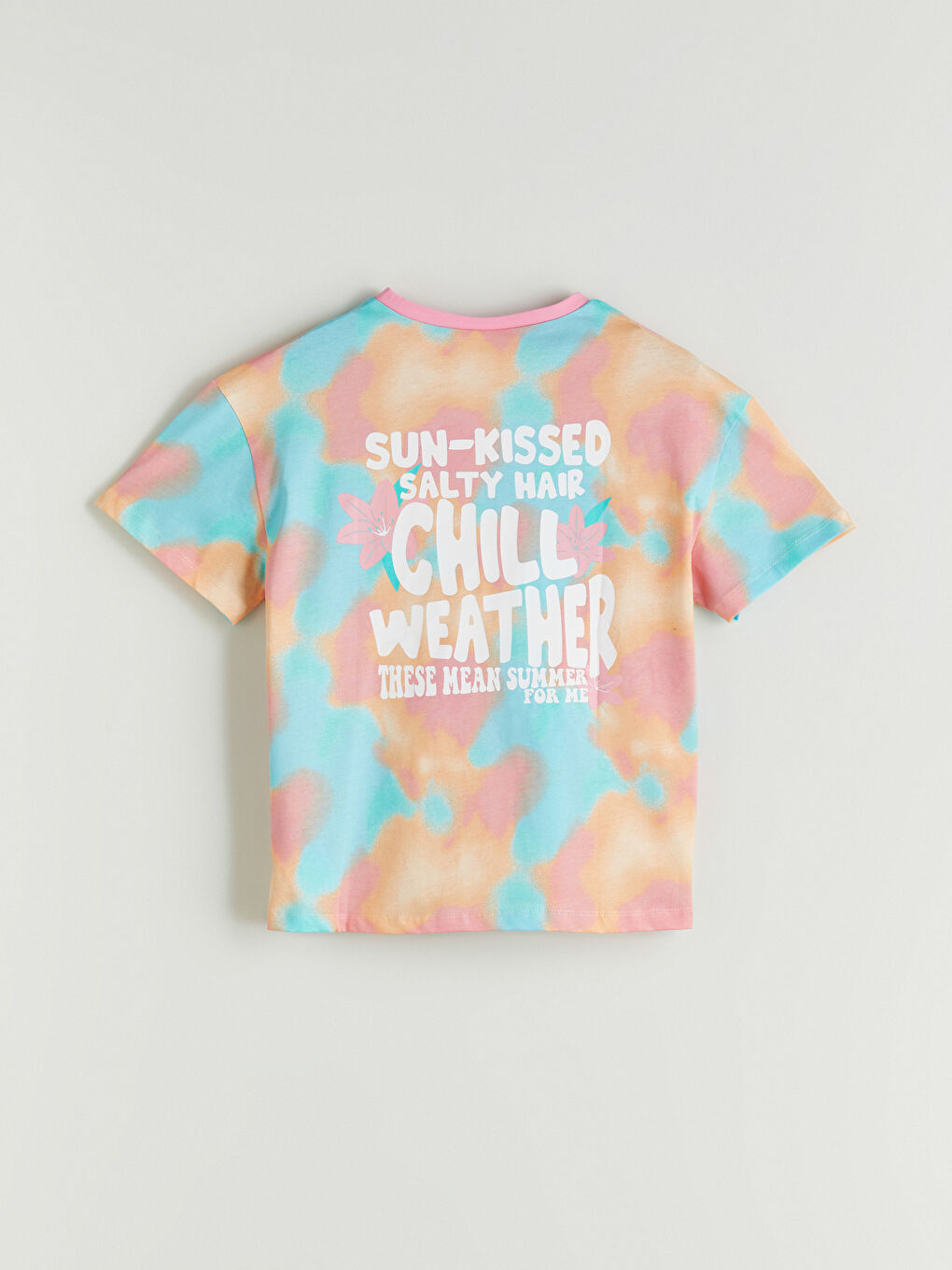 LCW Kids Crew Neck Tie-Dye Pattern Girls' T-Shirt -S5K602Z4-F9C