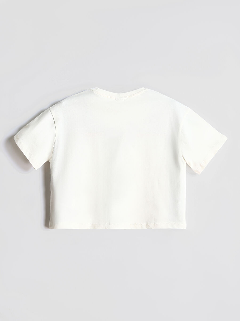 Crew Neck Printed Girls' Crop T-Shirt-1