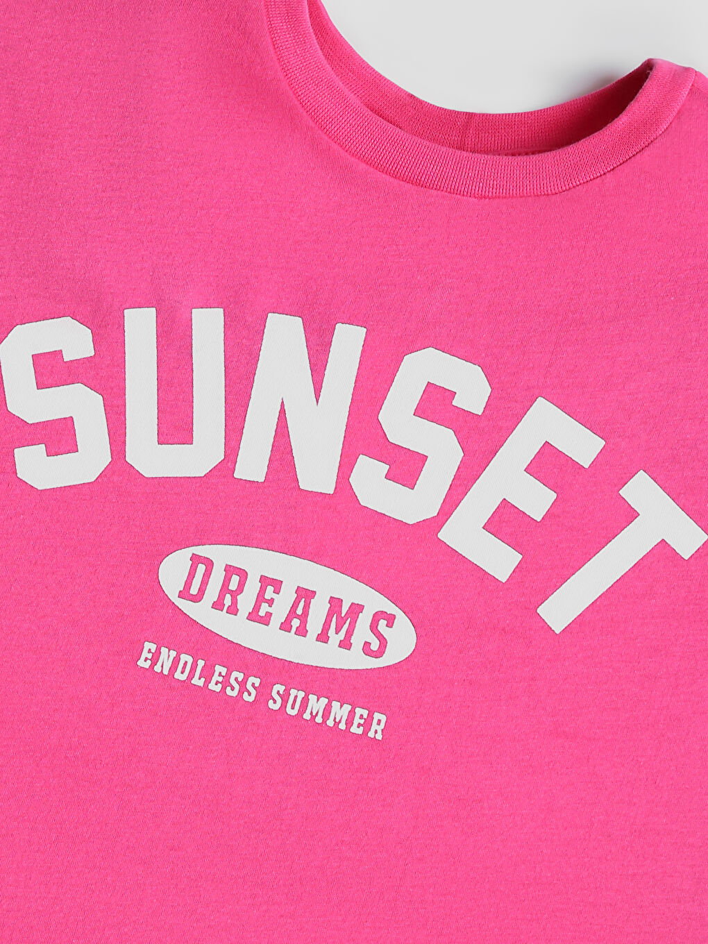 Crew Neck Printed Girls' Crop T-Shirt-2