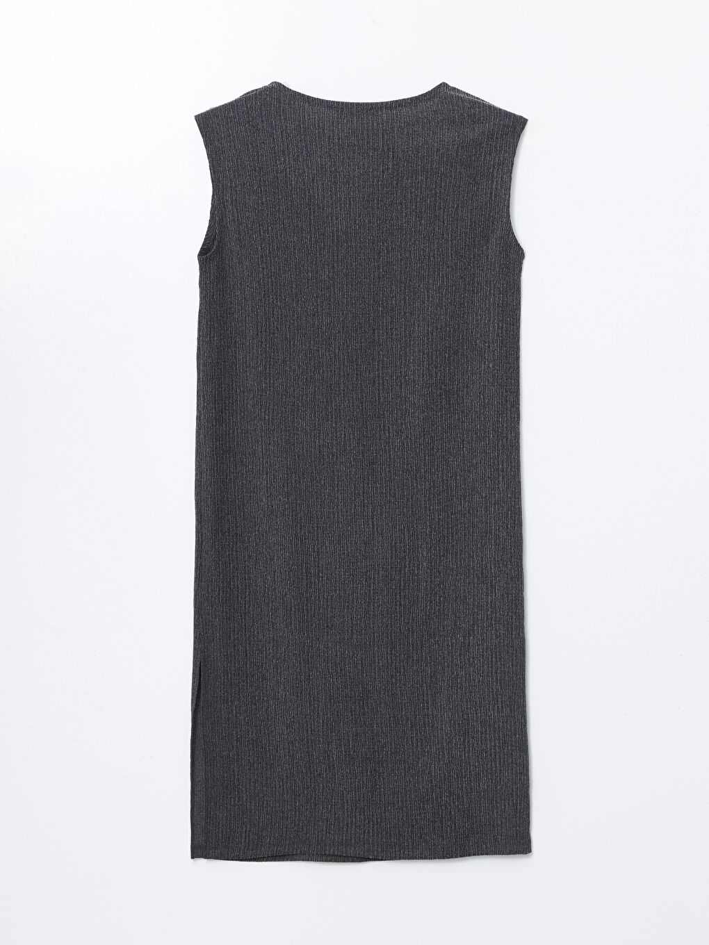 LCW Comfort Siyah Bisiklet Yaka Dokulu Kadın Elbise - 5