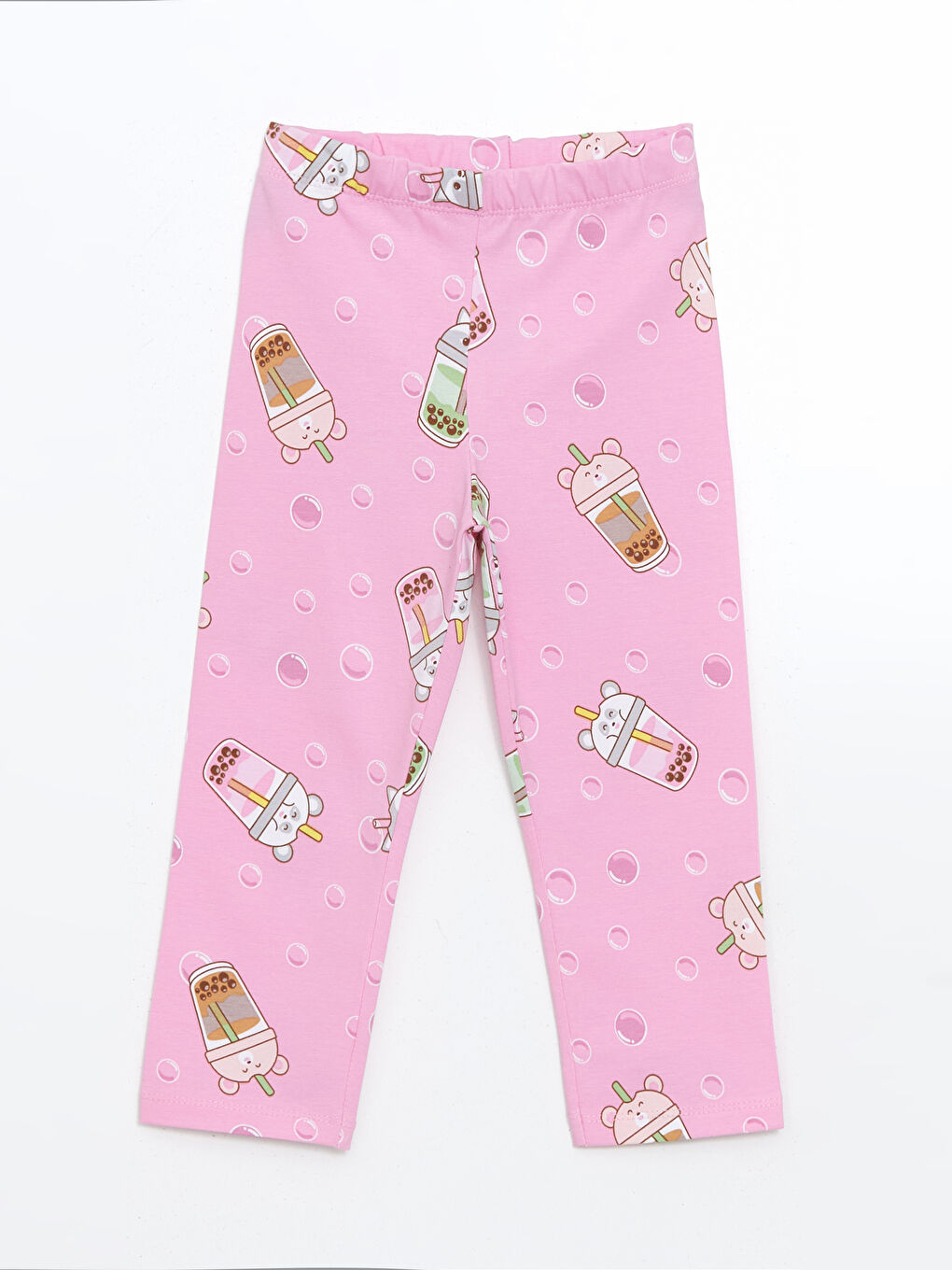 Pembe Beli Lastikli Kız Çocuk Pijama Alt