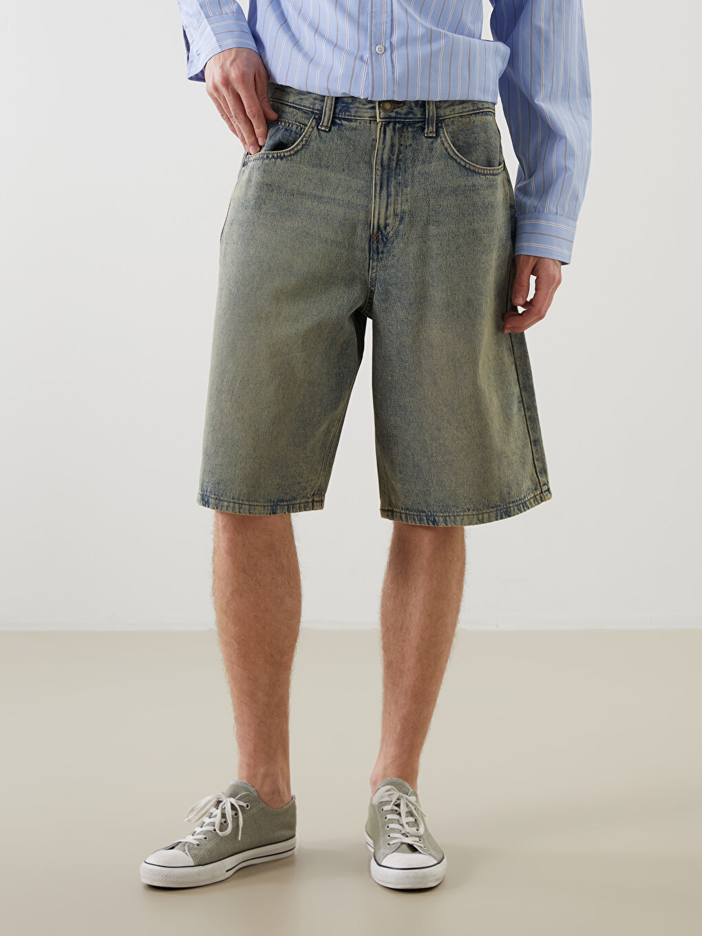 LCW Jeans Loose Fit Erkek Jean Şort -S5K628Z8-H45