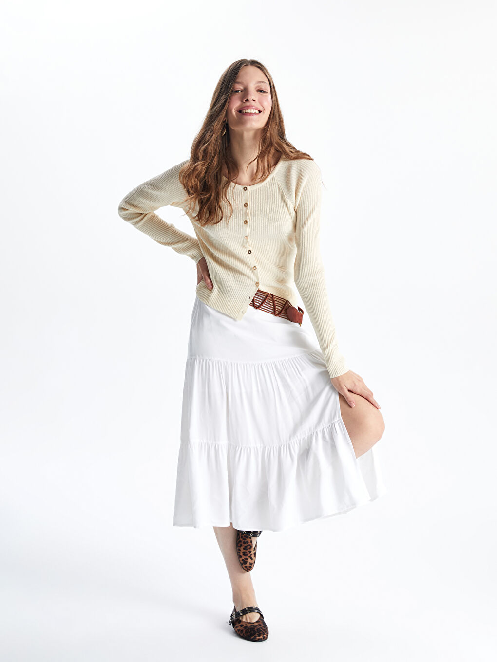 Woman WHITE Skirt -S5K689Z8-Q6K