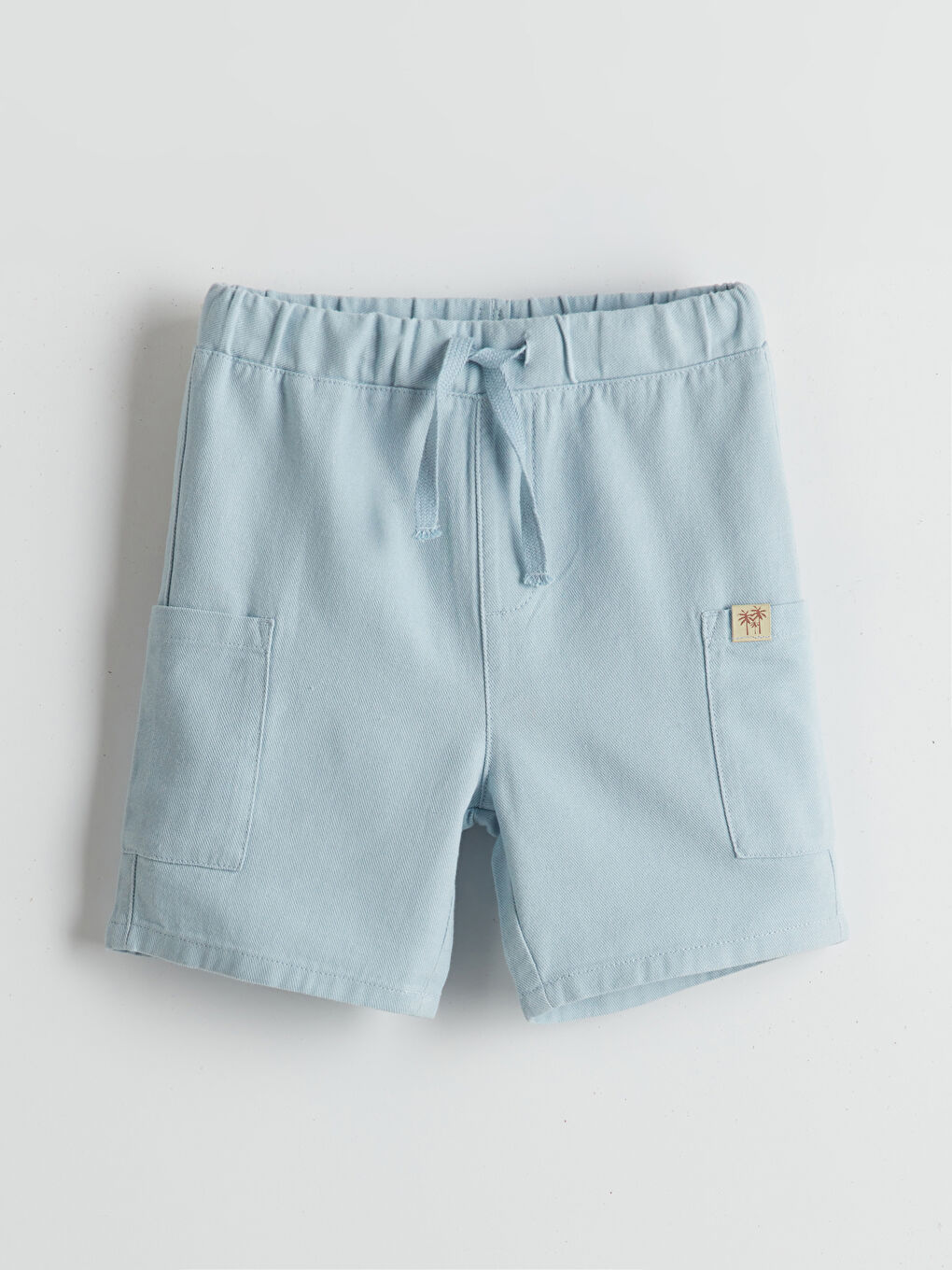 Short en Lin à Taille Élastiquée pour Garçons avec Poches-1