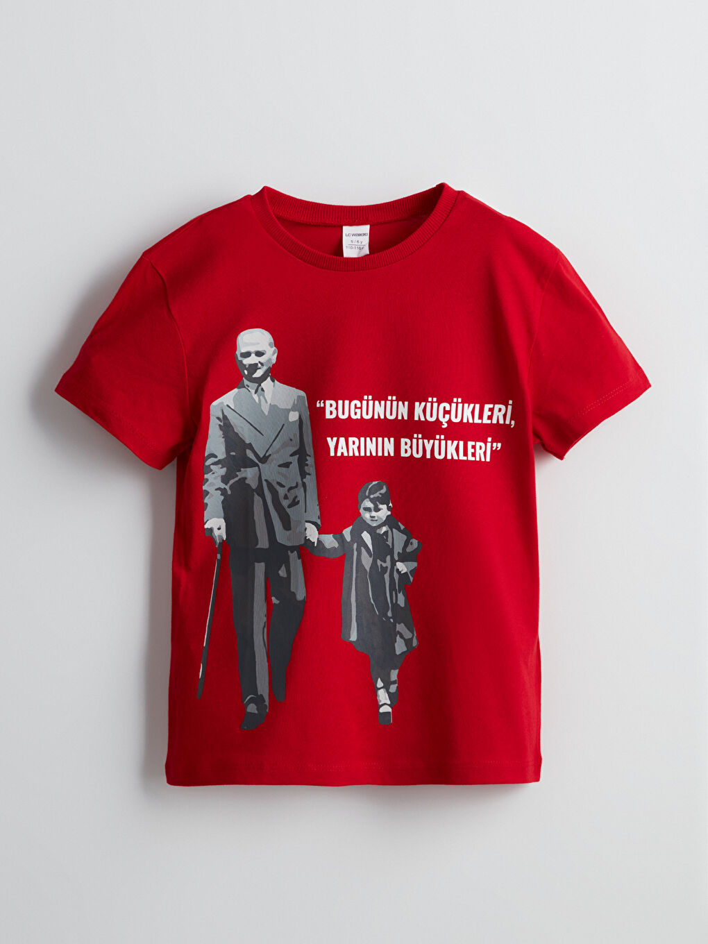 Kırmızı Atatürk Baskılı Erkek Çocuk Tişört