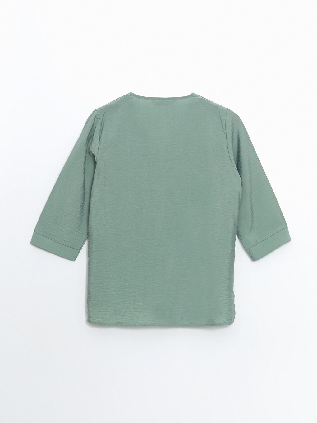 Yeşil V Yaka Kadın Bluz-5