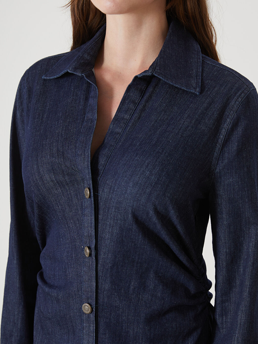 Shirt Collar Women Jean Dress -S5K725Z8-309