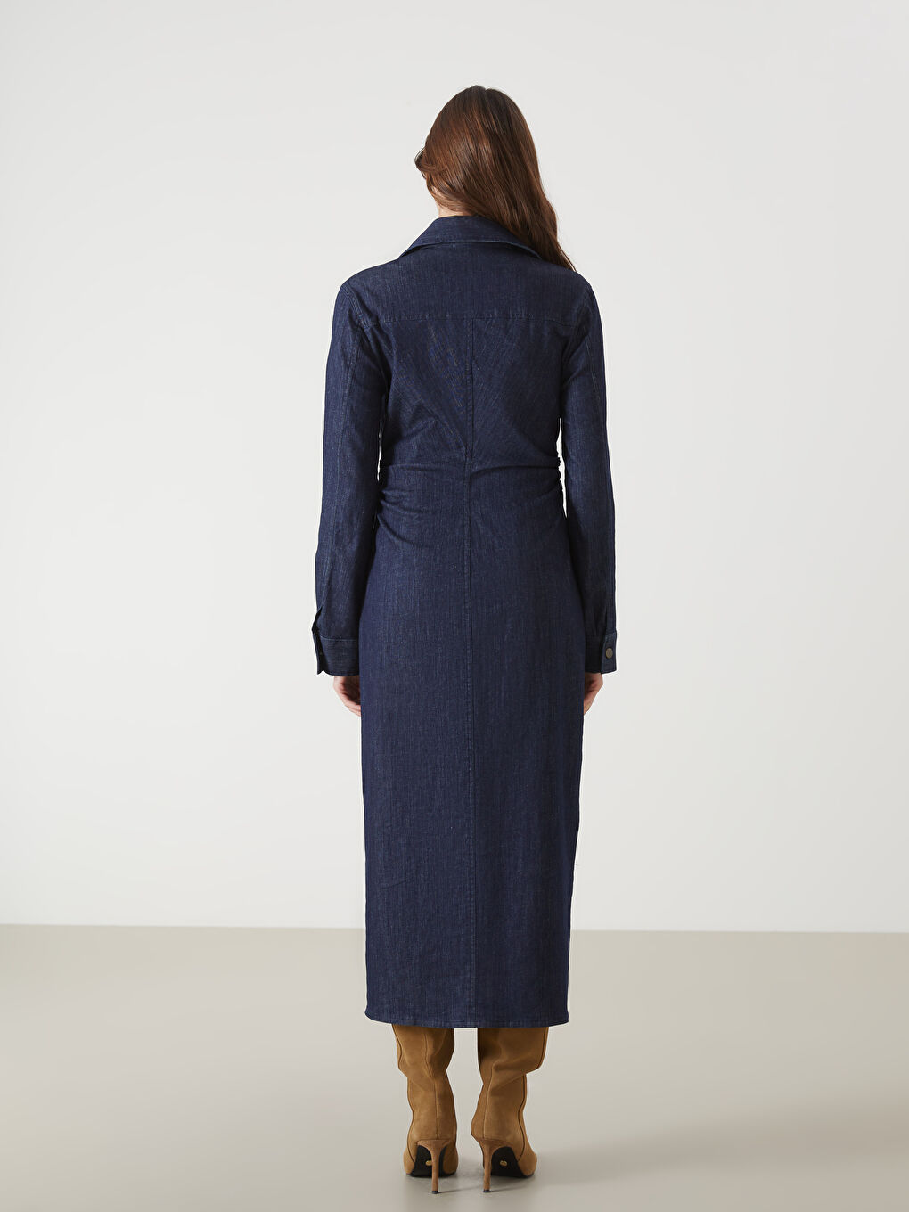 Shirt Collar Women Jean Dress -S5K725Z8-309