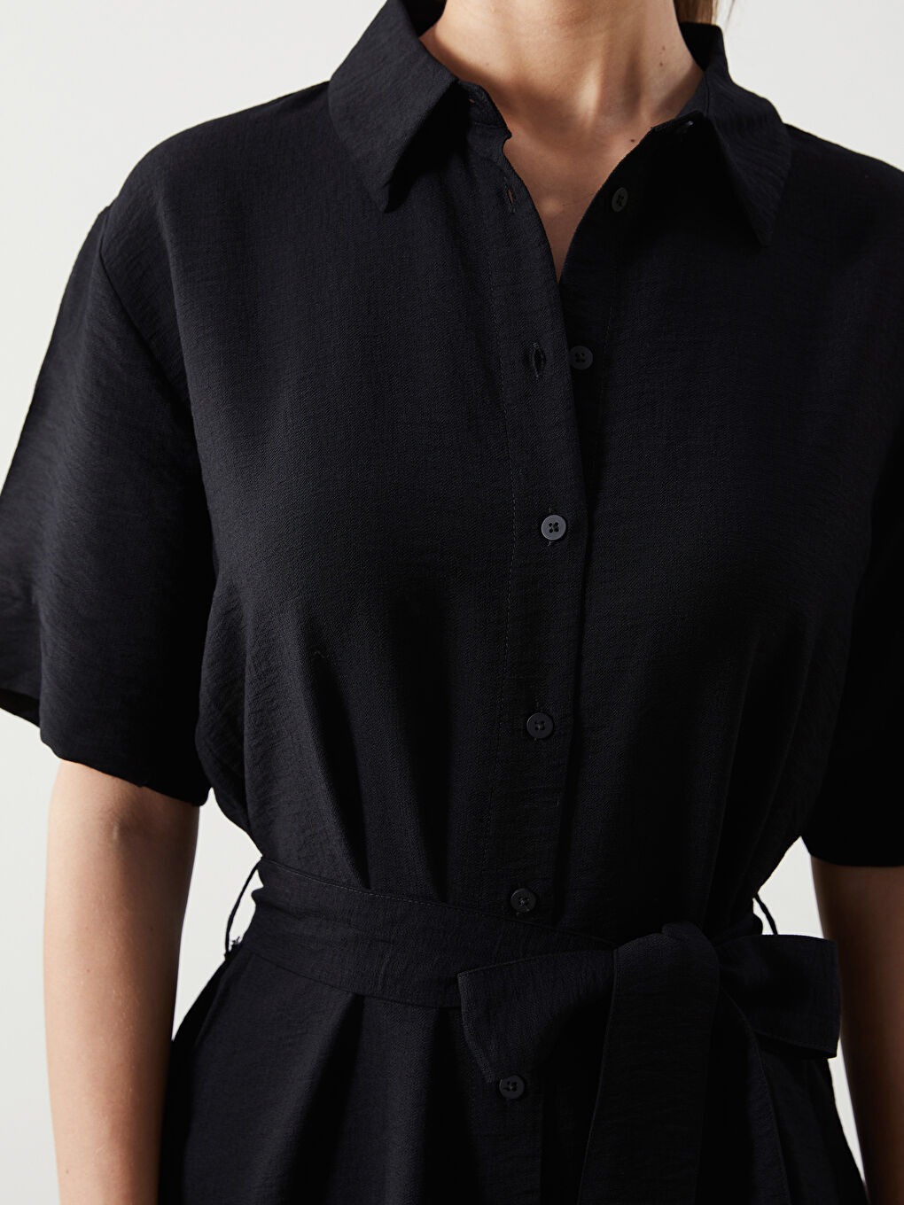 Short Sleeve Women Shirt Dress -S5K727Z8-CVL