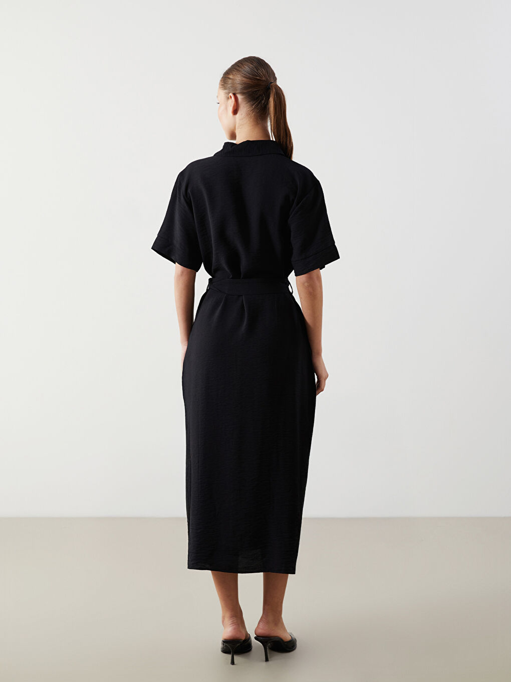 Short Sleeve Women Shirt Dress -S5K727Z8-CVL