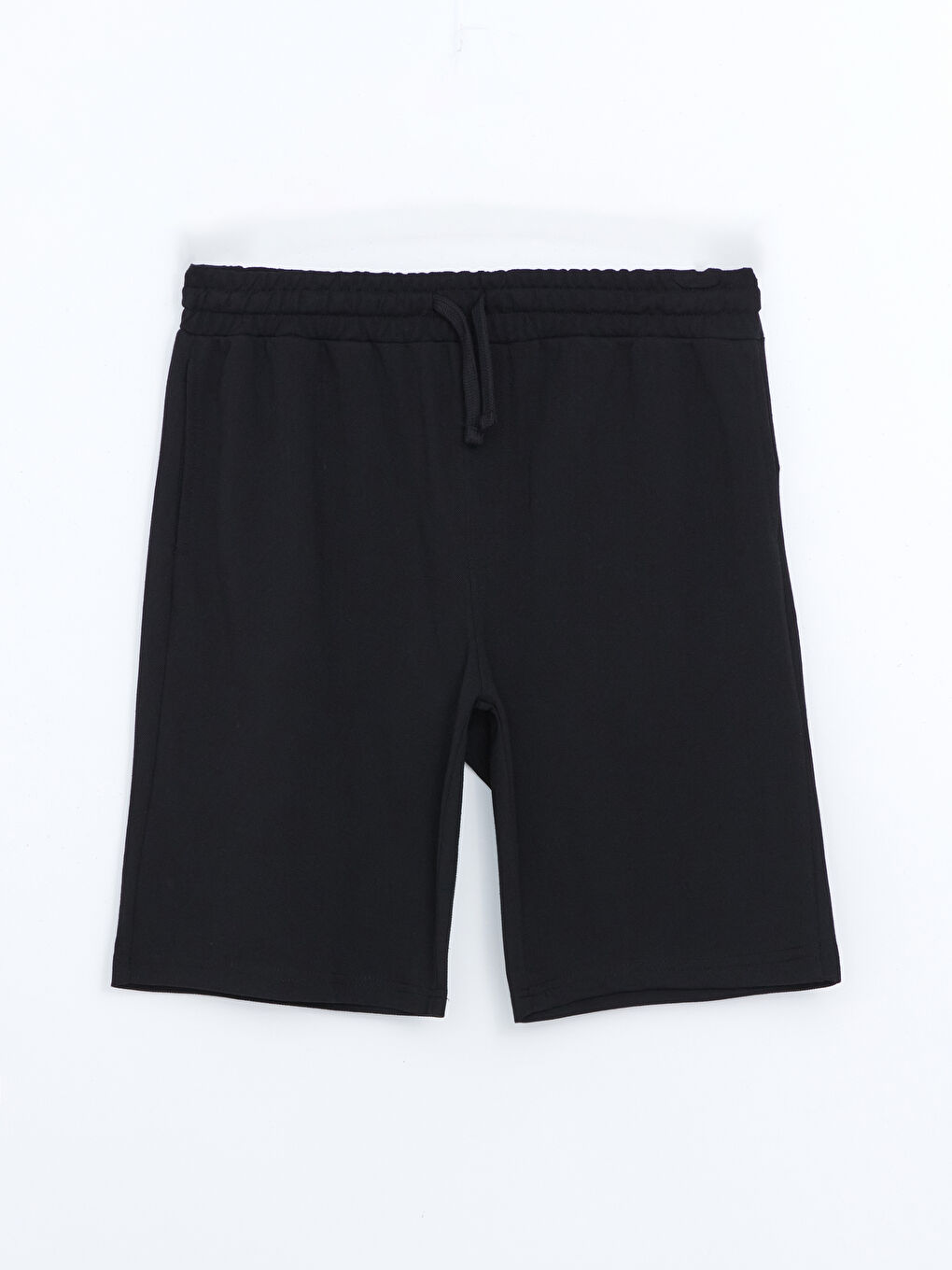 Siyah Standart Kalıp Pike Erkek Şort-6