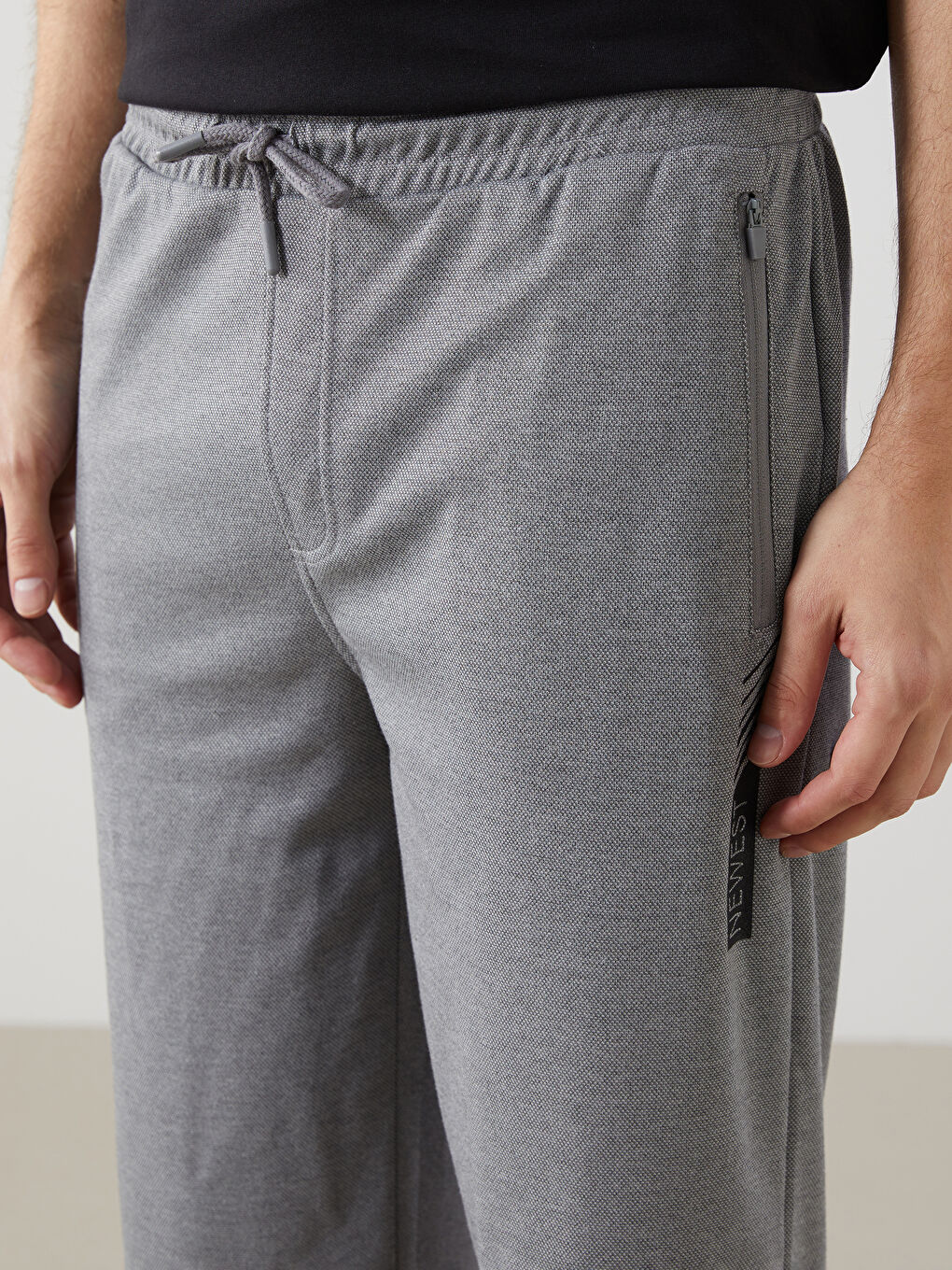 Gri Standart Kalıp Erkek Bermuda Şort-5