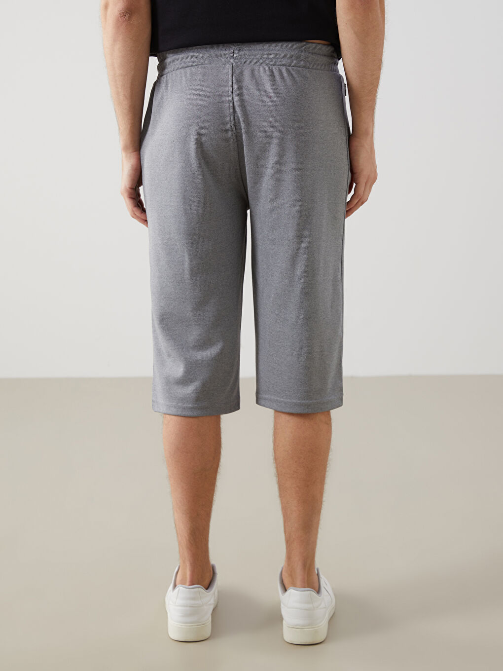 Gri Standart Kalıp Erkek Bermuda Şort-7