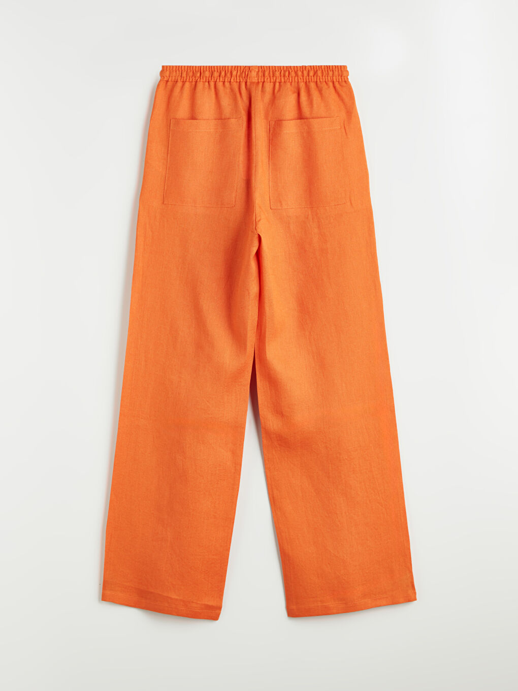 Elasticated Waist Linen Women's Trousers -S5K746Z8-GKV