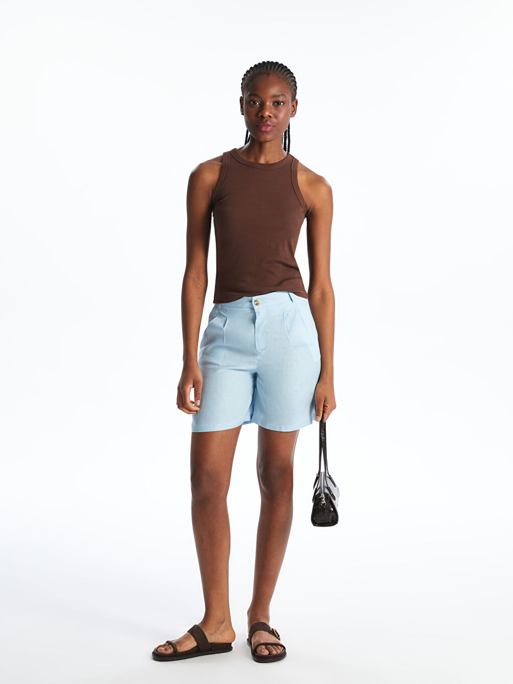 Loose Fit Linen Women's Shorts -S5K747Z8-QXG