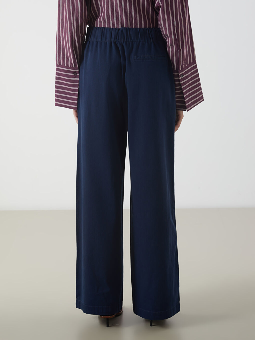 LCW Modest Elastic Waist Wide Leg Women's Jeans -S5K761Z8-H45