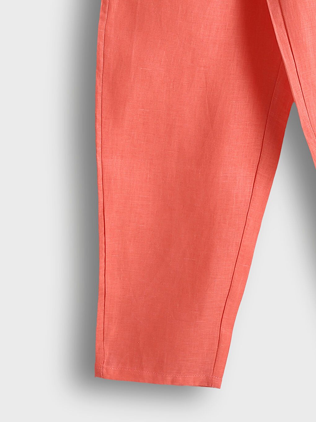 100% Linen Women's Elastic Waist Trousers-3