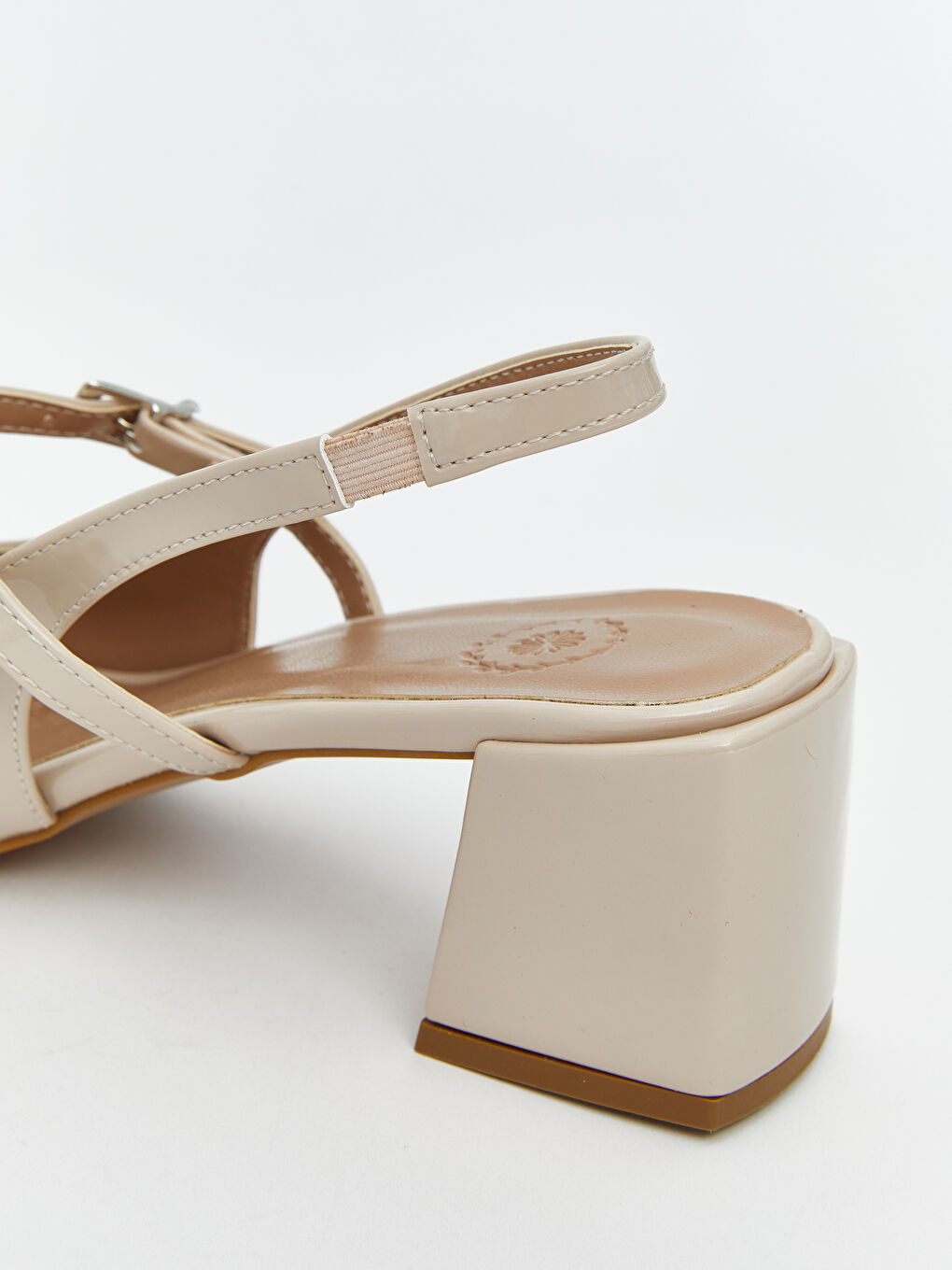 Bej Deri Görünümlü Kadın Topuklu Ayakkabı-5