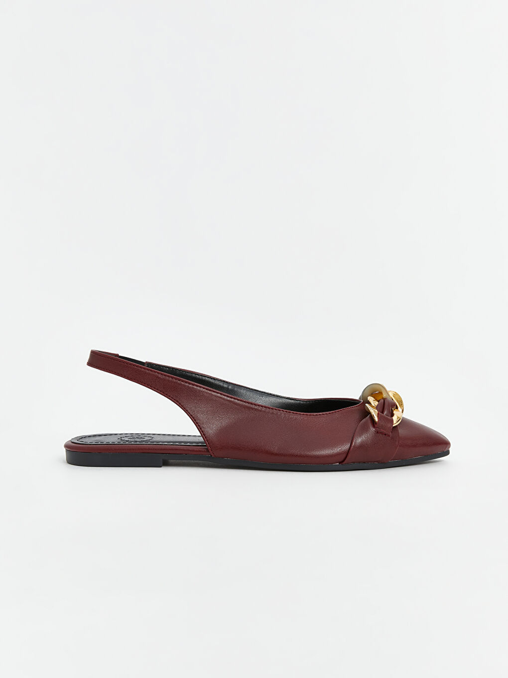 Leather Look Metal Applique Detailed Women's Ballerinas -S5K782Z8-A6J