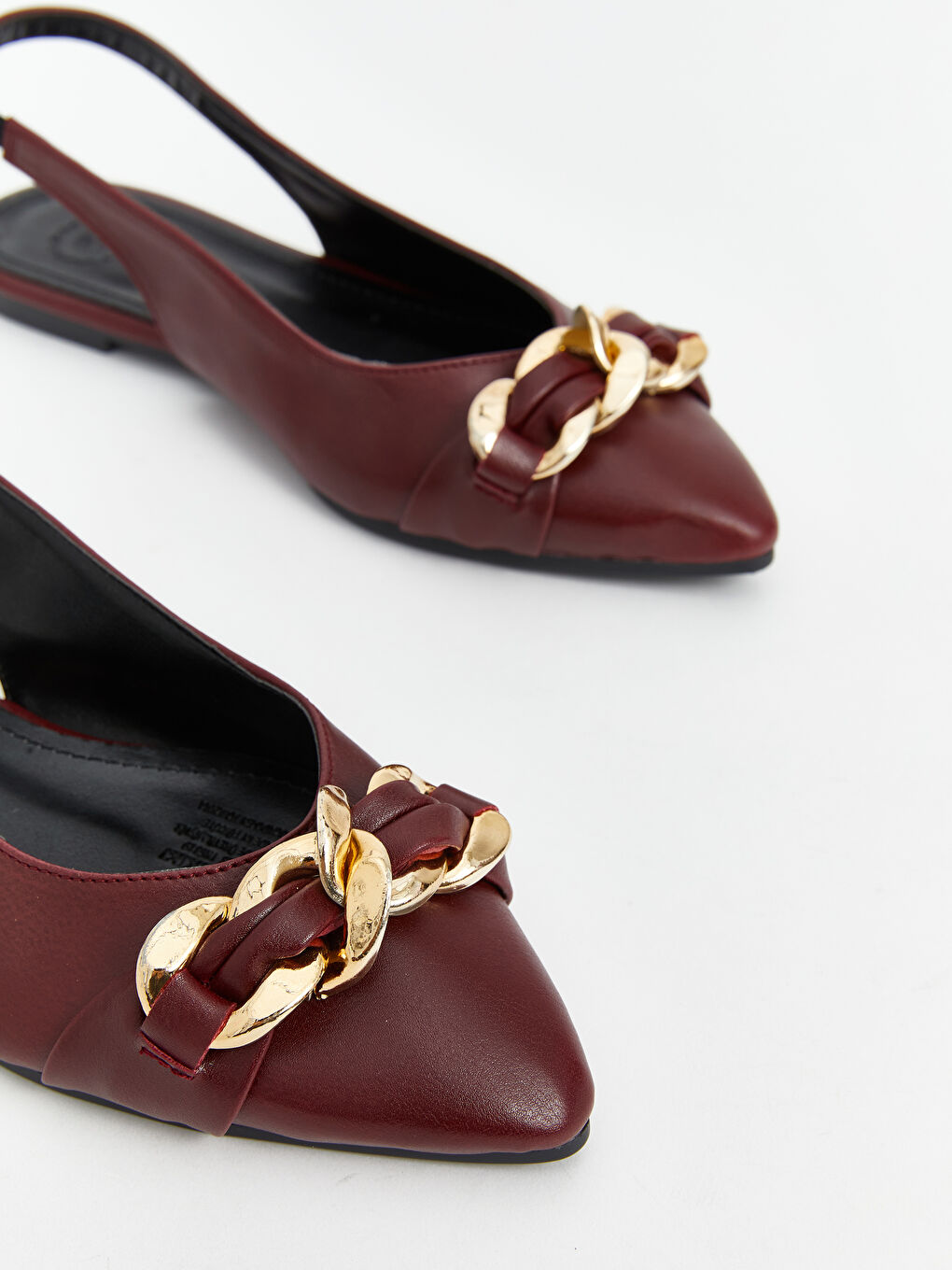 Leather Look Metal Applique Detailed Women's Ballerinas -S5K782Z8-A6J