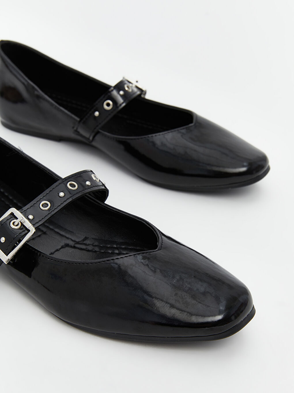 Leather Look Woman Flat Shoes -S5K783Z8-HEG