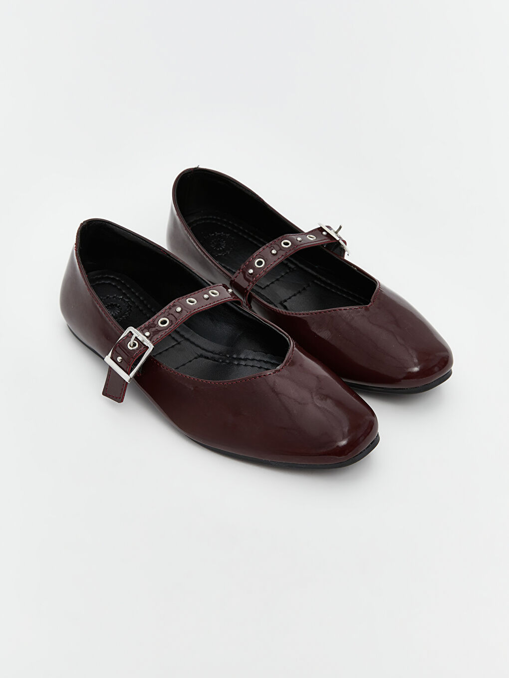 Leather Look Woman Flat Shoes -S5K783Z8-JEX