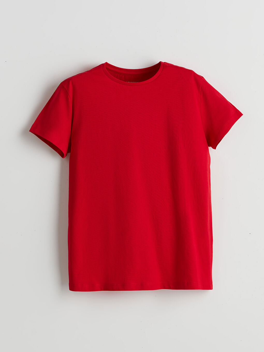 Kırmızı Bisiklet Yaka Düz Penye Kız Çocuk Tişört-1