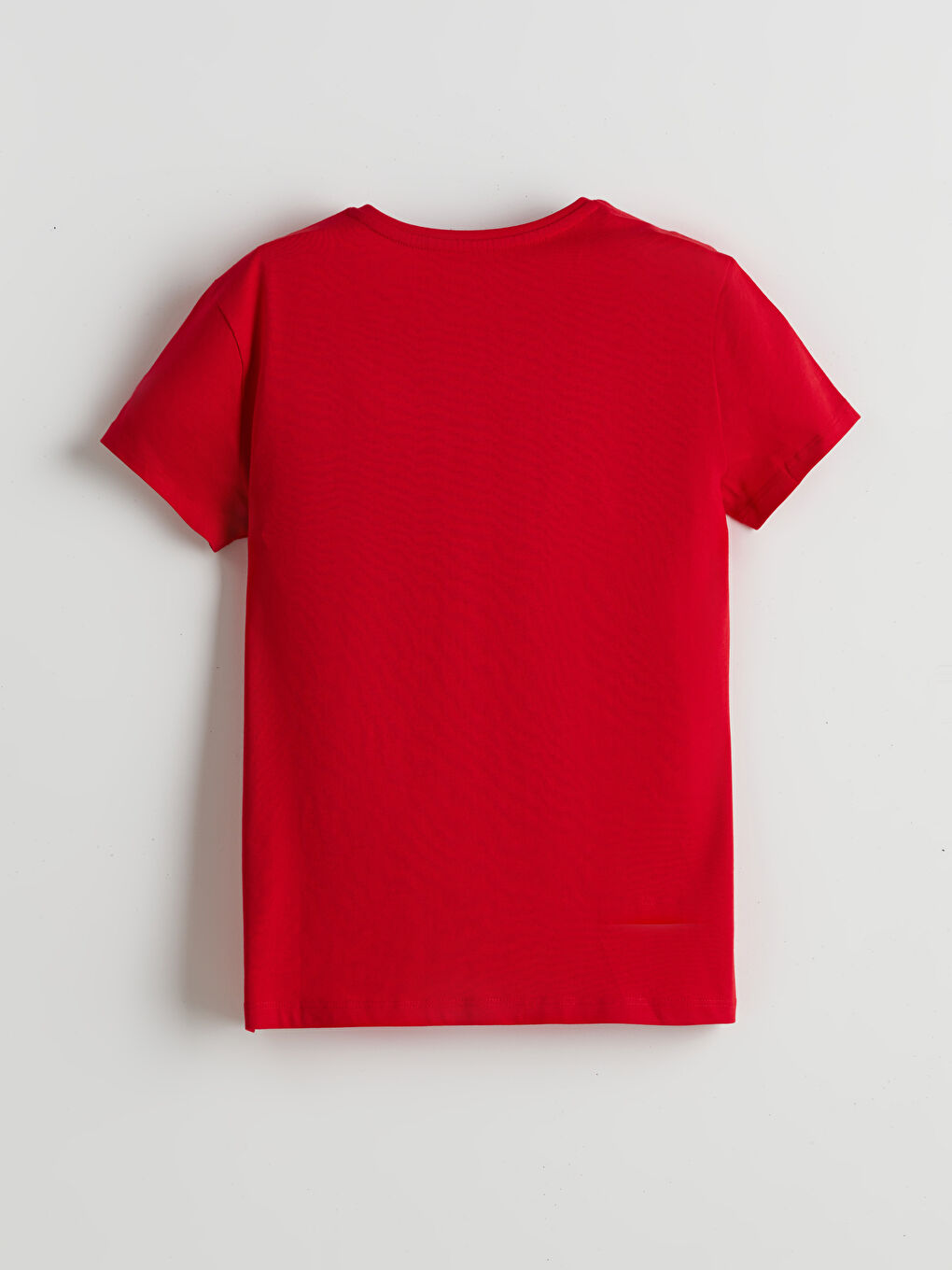 Kırmızı Bisiklet Yaka Düz Penye Kız Çocuk Tişört-2