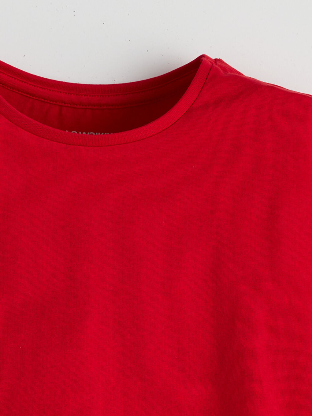 Kırmızı Bisiklet Yaka Düz Penye Kız Çocuk Tişört-3