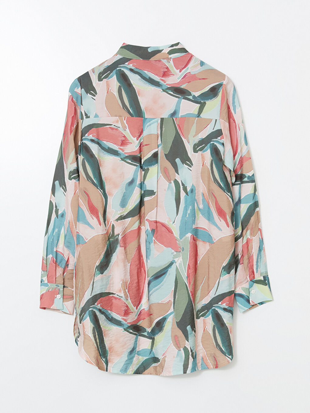 Mandarin Collar Patterned Women's Shirt Tunic -S5K799Z8-LQB