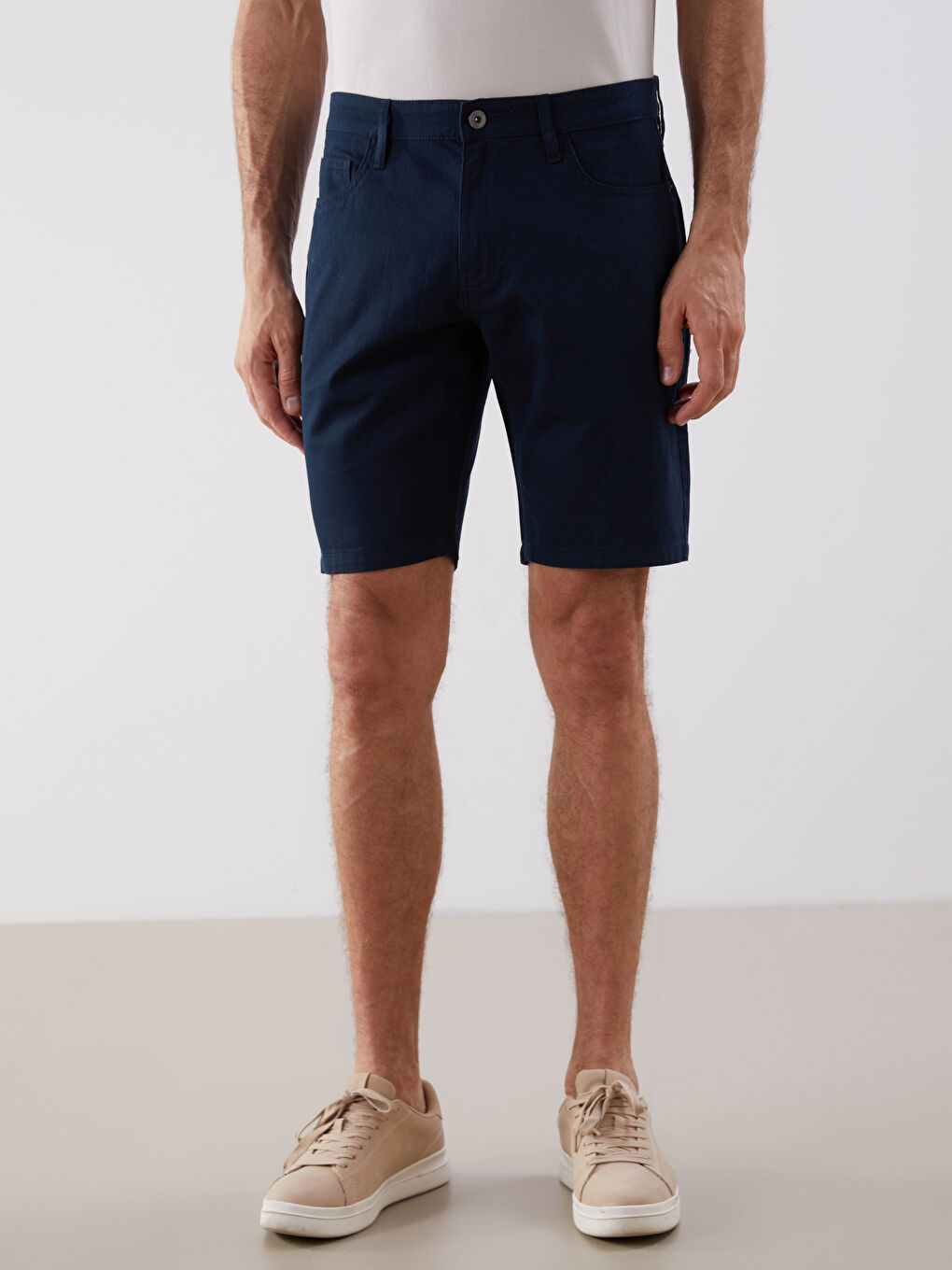 Ерлерге арналған тар пішімдегі саржа шолақ шалбар-1