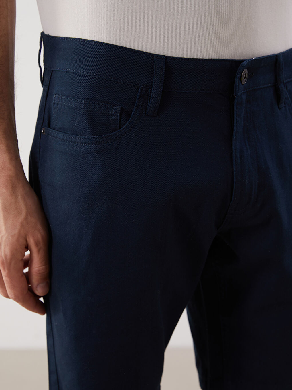 Ерлерге арналған тар пішімдегі саржа шолақ шалбар-2