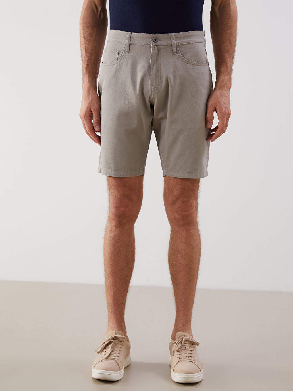 Ерлерге арналған тар пішімдегі саржа шолақ шалбар-1