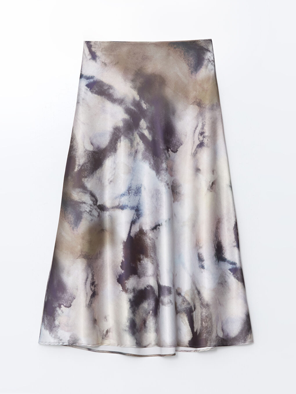 Standard Fit Batik Patterned Satin Women'S Skirt -S5K806Z8-LQY