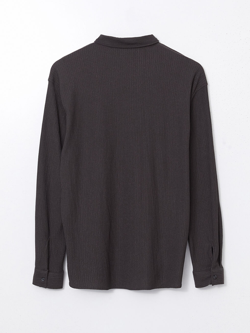 Gri Regular Fit Uzun Kollu Erkek Gömlek-5