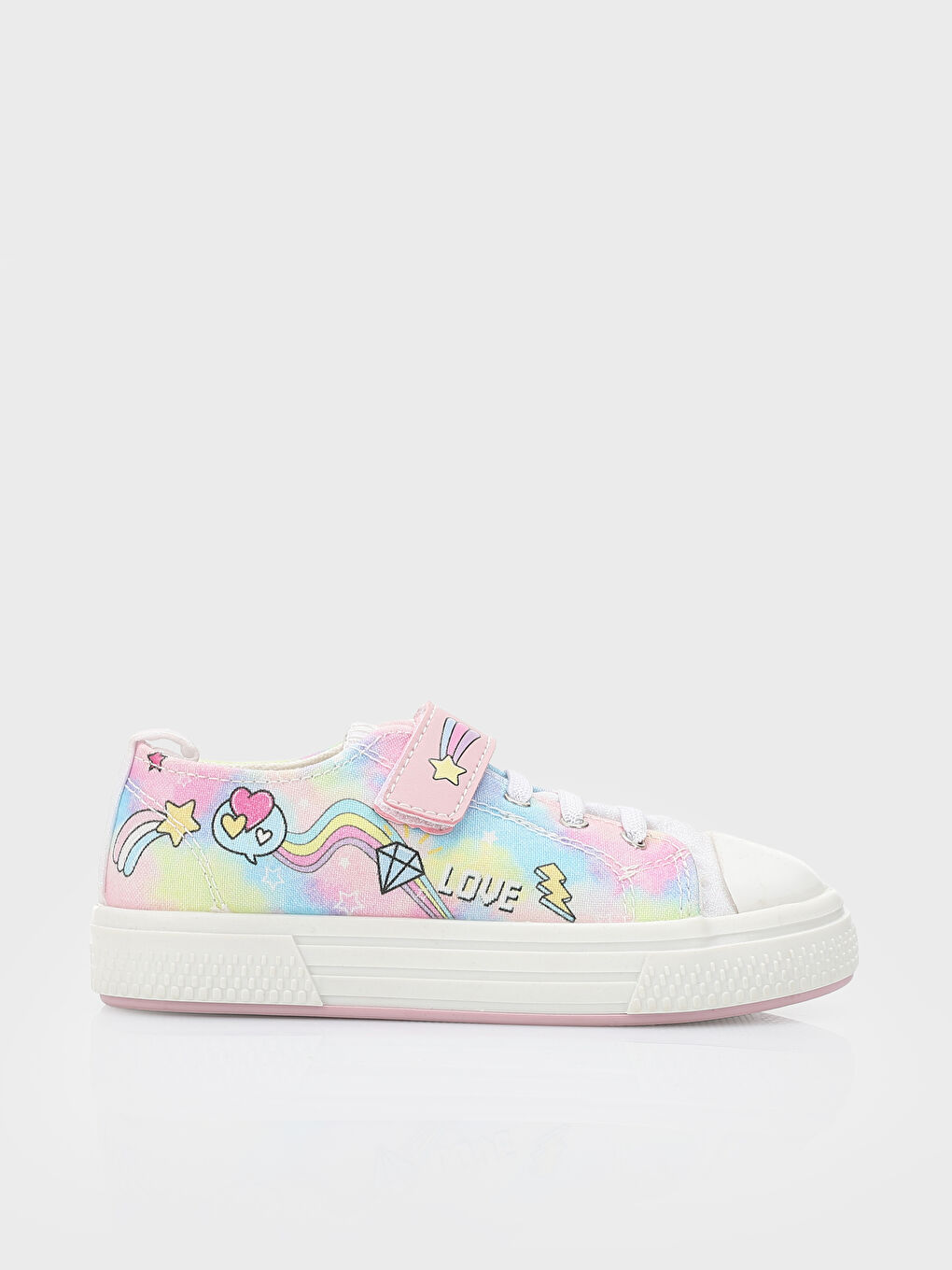 Lace-Up and Hook-and-Loop Girls' Sneakers-1