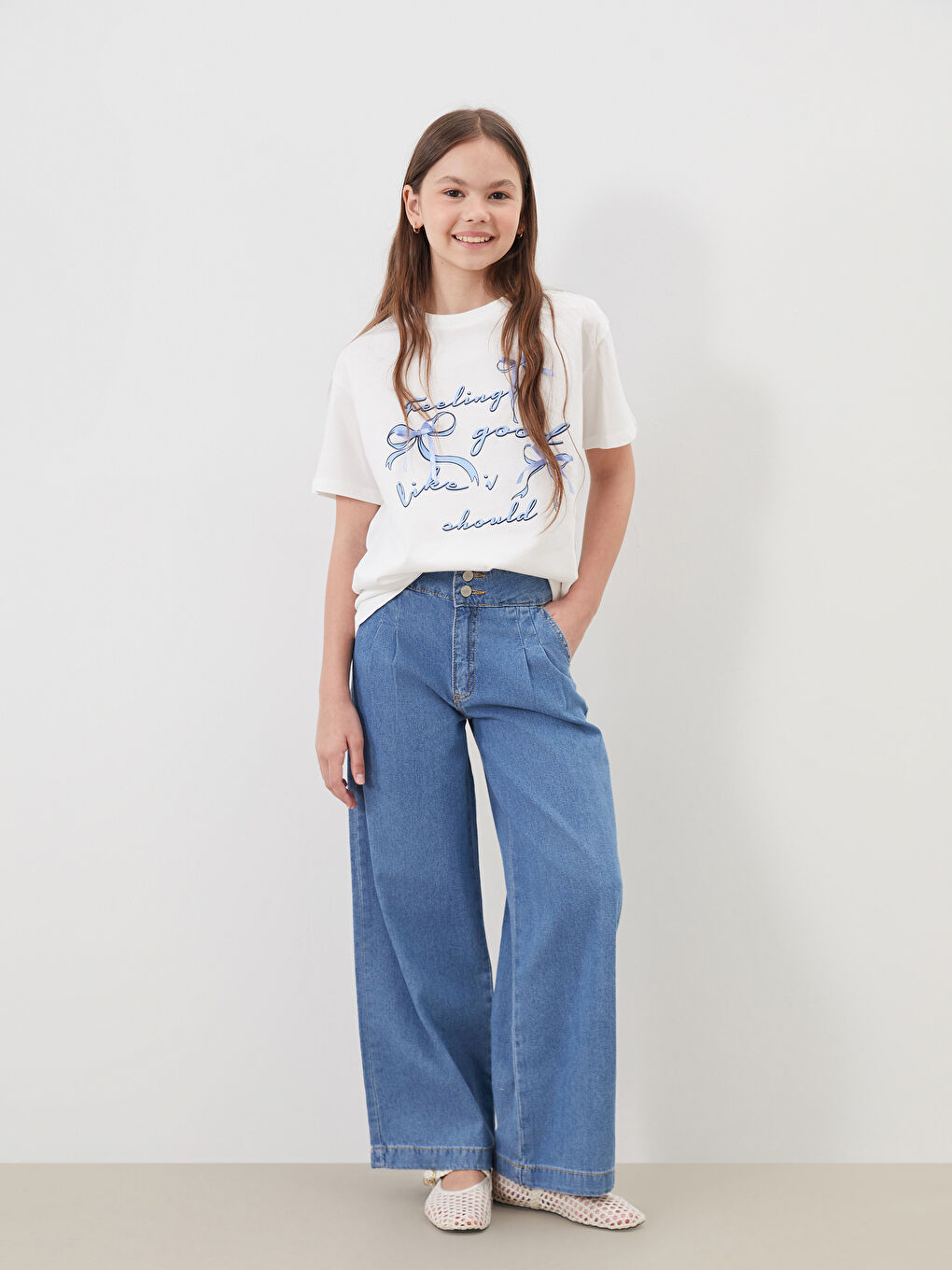 LCW Kids Wideleg Girls Jeans -S5K839Z4-SHK