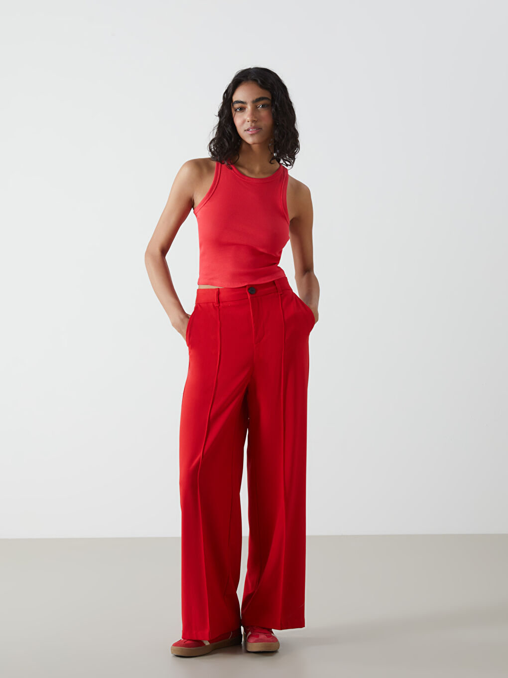 Crew Neck Crop Women's Tank Top -S5K874Z8-CRT