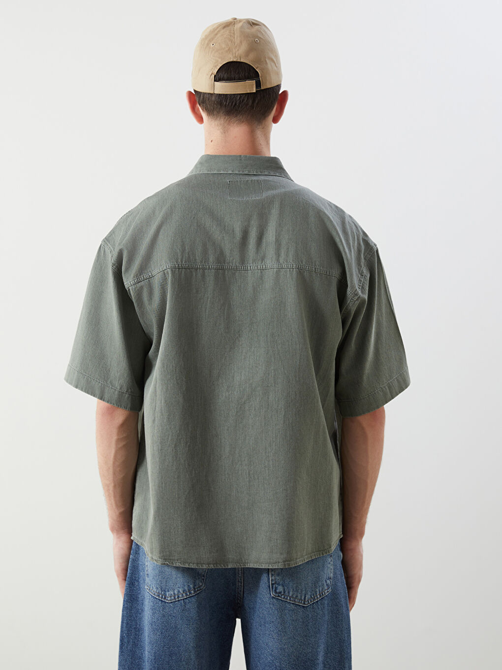 Relaxed Fit Short Sleeve Men's Denim Shirt -S5K881Z8-CS4