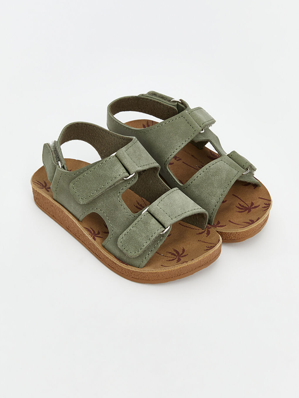 LCW STEPS Haki Cırt Cırtlı Erkek Bebek Sandalet