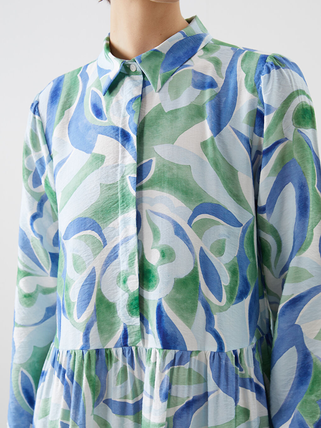 LCWAIKIKI Classic Kragenhals Gemustertes A-Form Kleid für Damen -S5K897Z8-LQQ