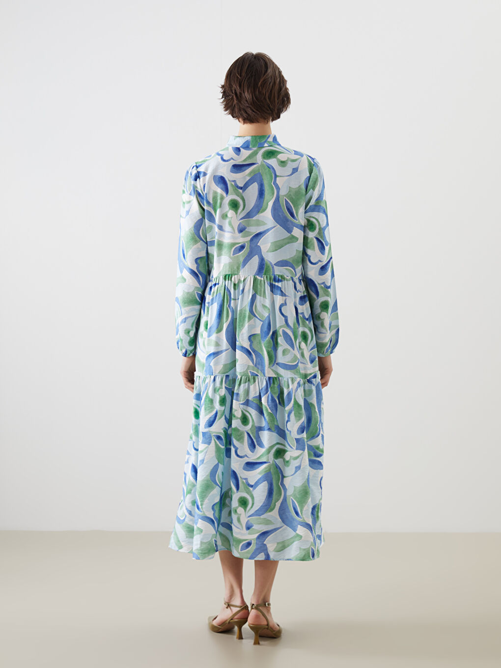 LCWAIKIKI Classic Kragenhals Gemustertes A-Form Kleid für Damen -S5K897Z8-LQQ