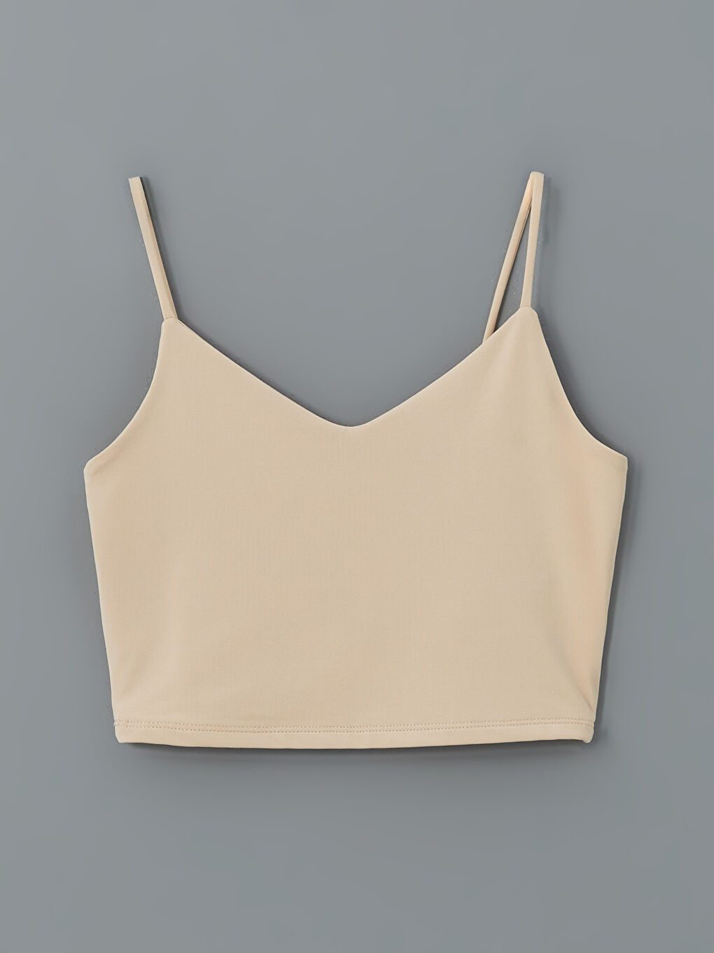 V-Neck Plain Strappy Women's Crop Top -S5K901Z8-D1N