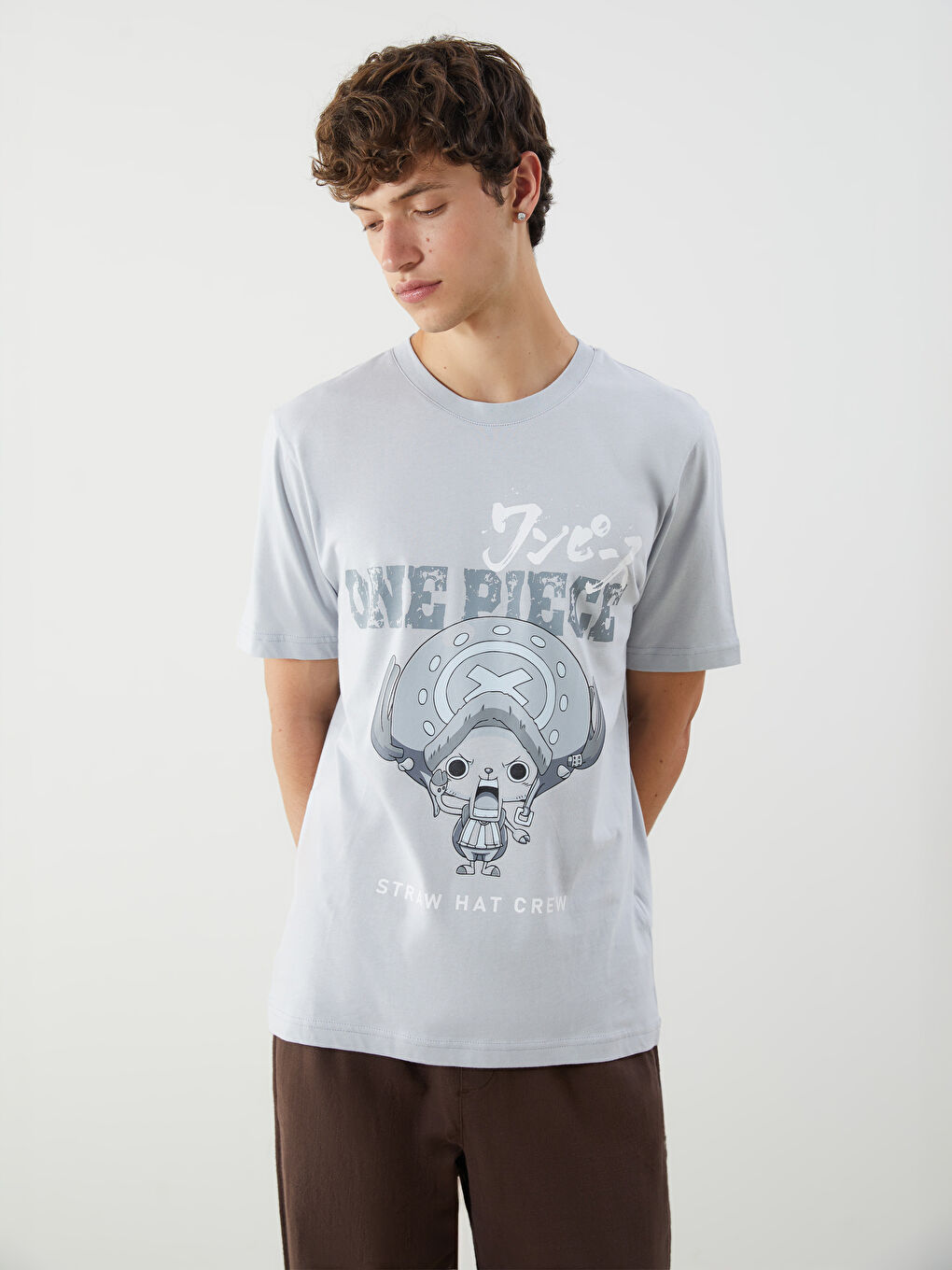 Crew Neck Printed Jersey Men's T-Shirt -S5K904Z8-YW4