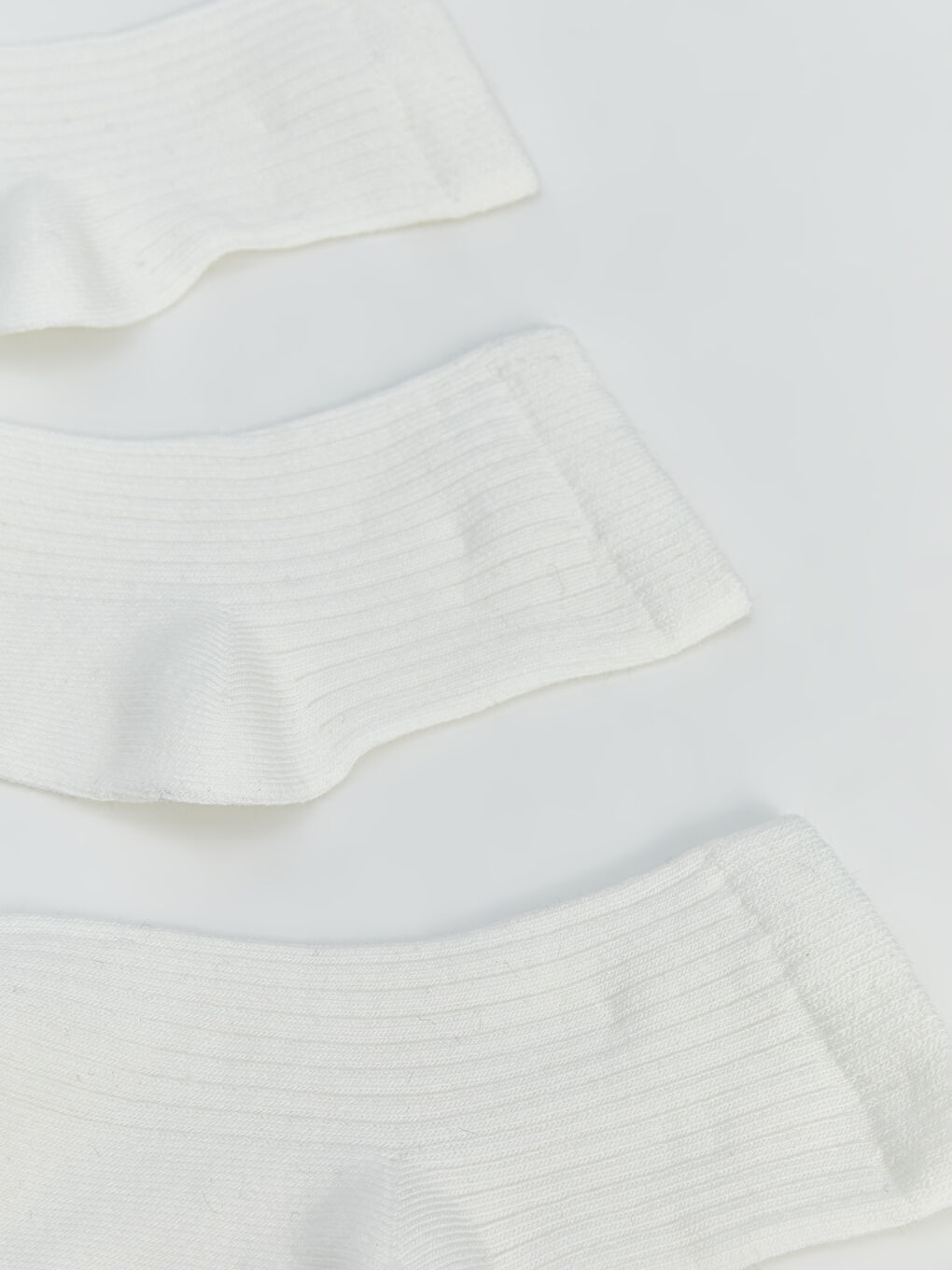 Beyaz Basic Erkek Bebek Soket Çorap 3'lü-1