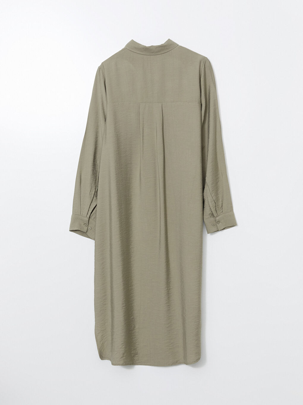 Yeşil Dokulu Krinkle Kadın Gömlek Tunik-5