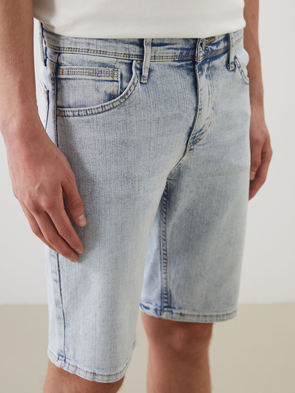 Skinny Fit Men's Denim Shorts -S5K944Z8-311