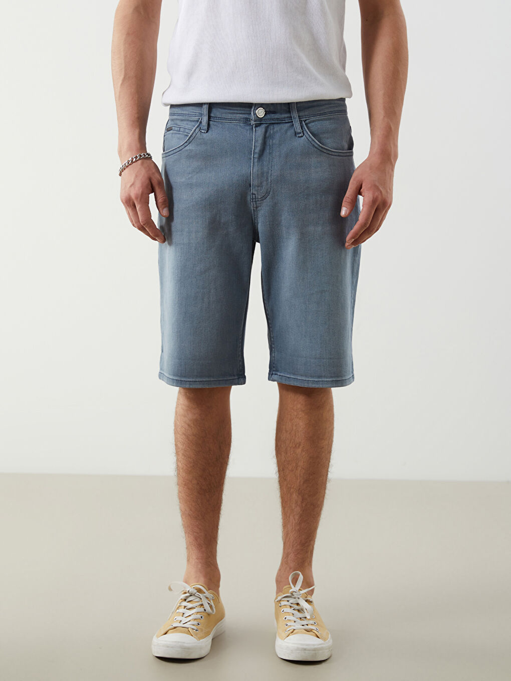 Slim Fit Mens Jean Shorts -S5K968Z8-GRD