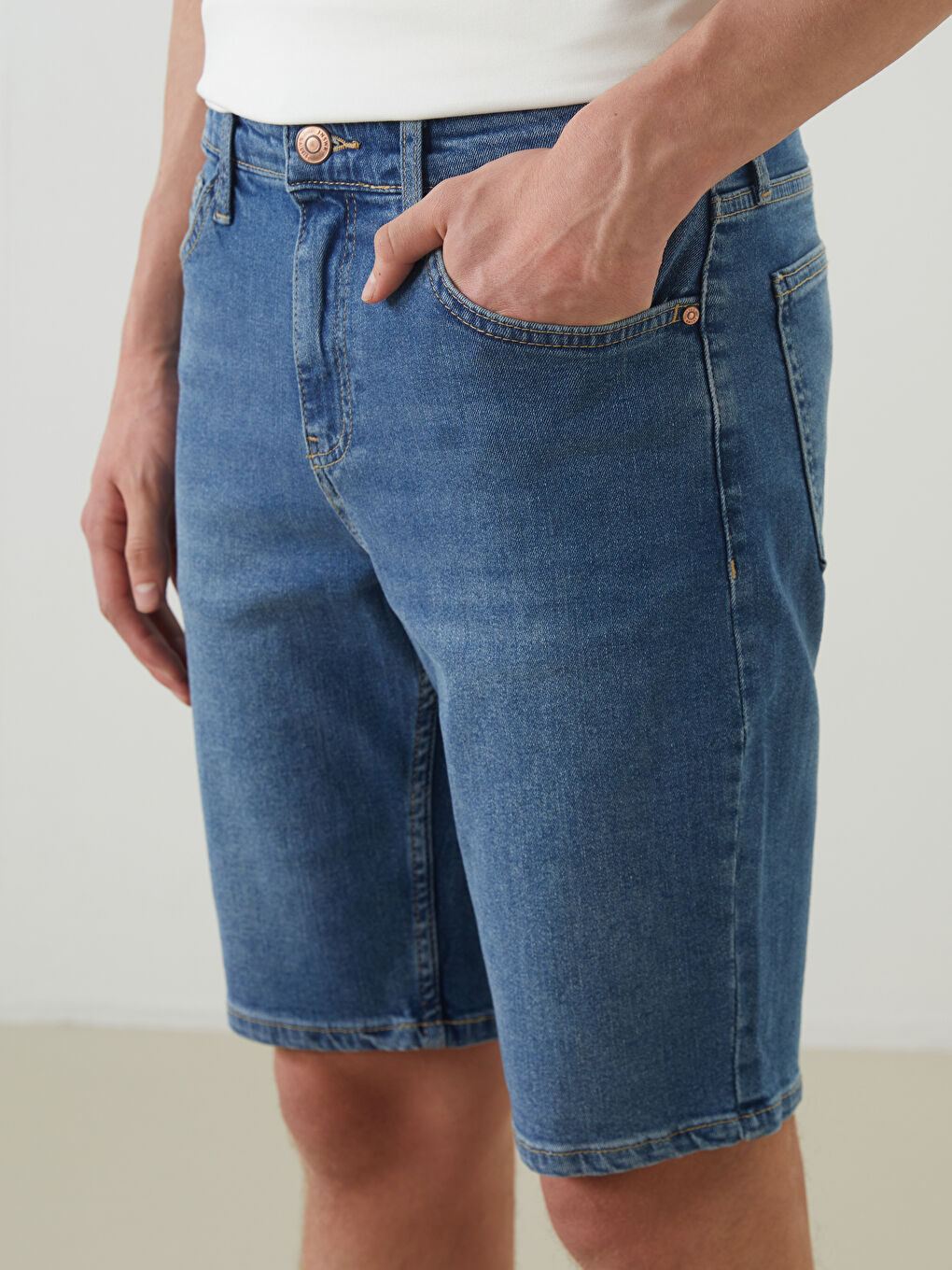 Slim Fit Men's Denim Shorts -S5K999Z8-H45