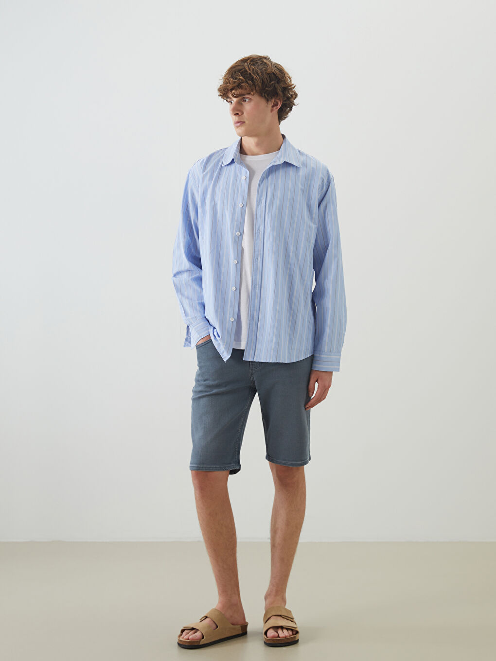 Standard Fit Men's Denim Shorts -S5KA09Z8-GRD